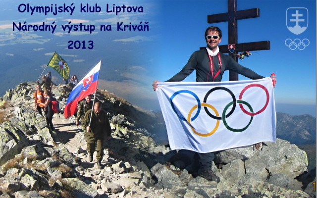 Olympijská vlajka zaviala na Kriváni, vyniesli ju tam zástupcovia OK Liptova