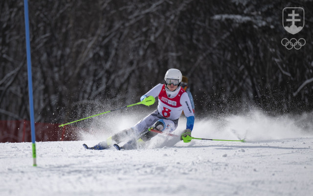 Andrej Barnáš na trati kombinačného slalomu na ZOH mládeže v Kangwone.