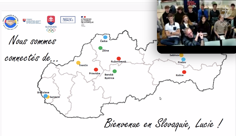 Ako ukazuje mapka, záujem o online debatu mali študenti z viacerých miest Slovenska.