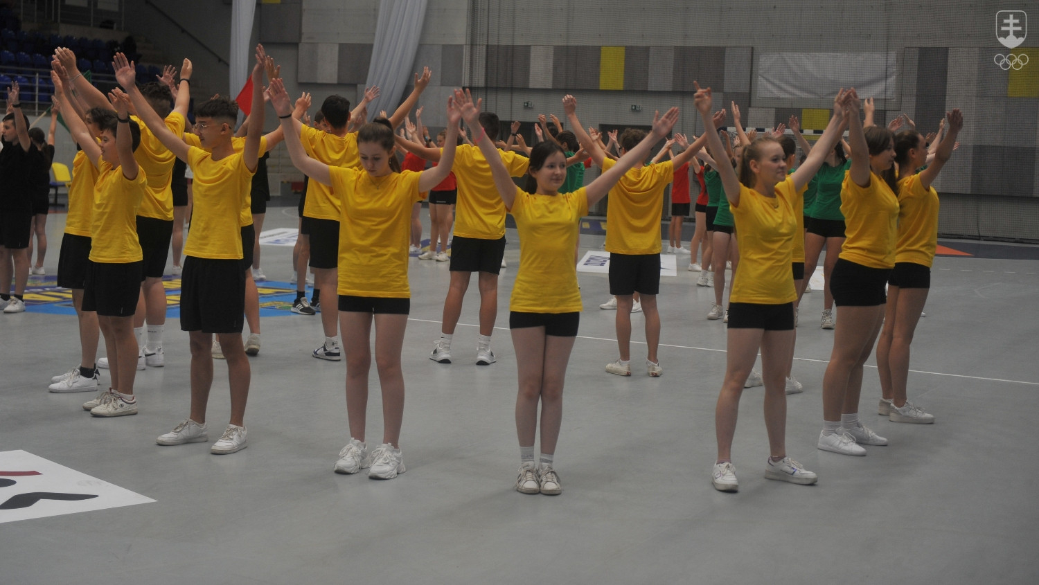 Momentka zo slávnostného otvorenia mestskej športovej olympiády v Michalovciach